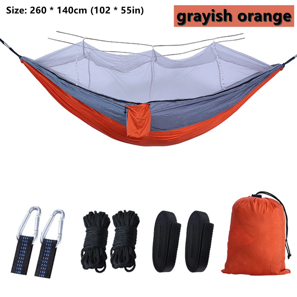 Portable Outdoor Double Hammock with Mosquito Net | Sleeping Hanging Hammock