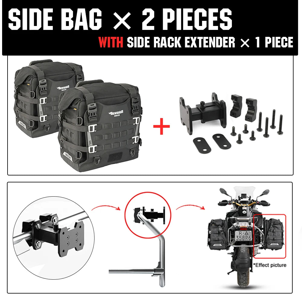 Waterproof 35L Motorcycle Side Bag | Anti-Fall Travel Luggage
