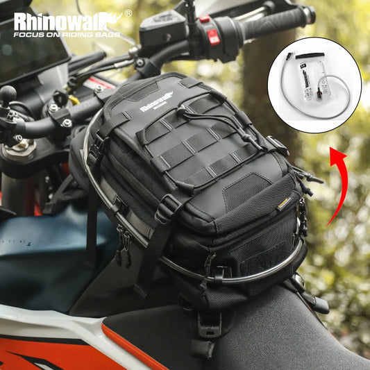 Motorcycle Tank Bag Backpack Set 9L Multi-Compartment with 1.5L Water Bladder