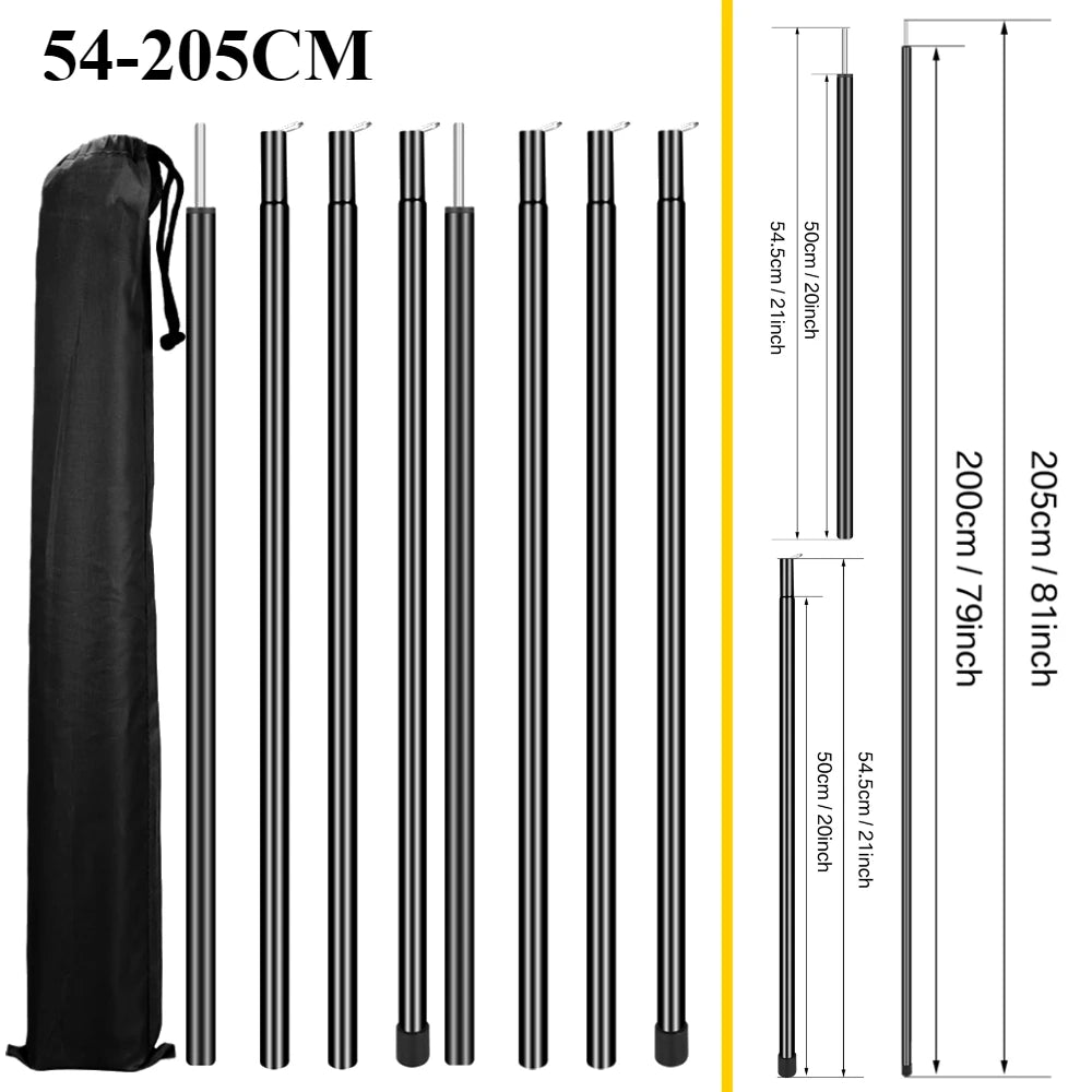 Adjustable Telescoping Steel Tent Poles | Galvanized Tarp & Shelter Rods