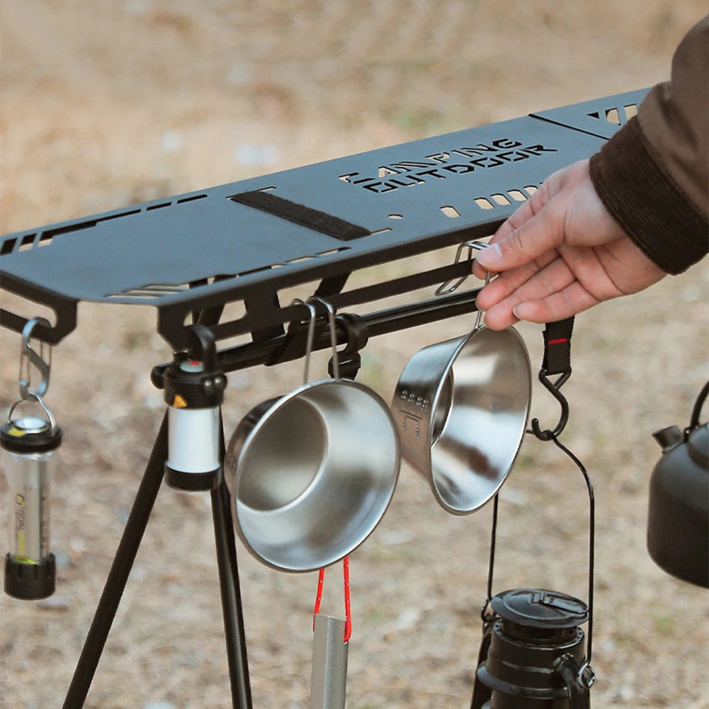 Foldable Camping Hanger Tripod Top Plate | Portable Hanging Rack