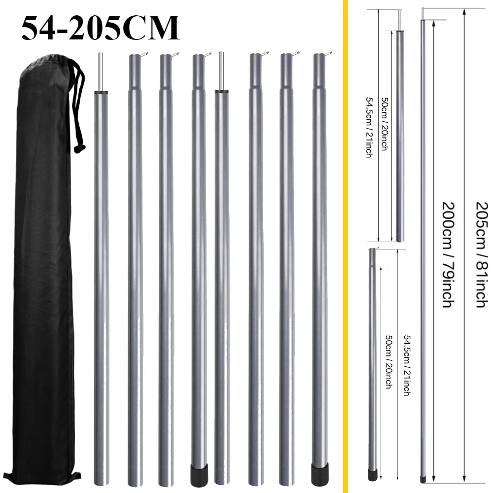 Adjustable Telescoping Steel Tent Poles | Galvanized Tarp & Shelter Rods