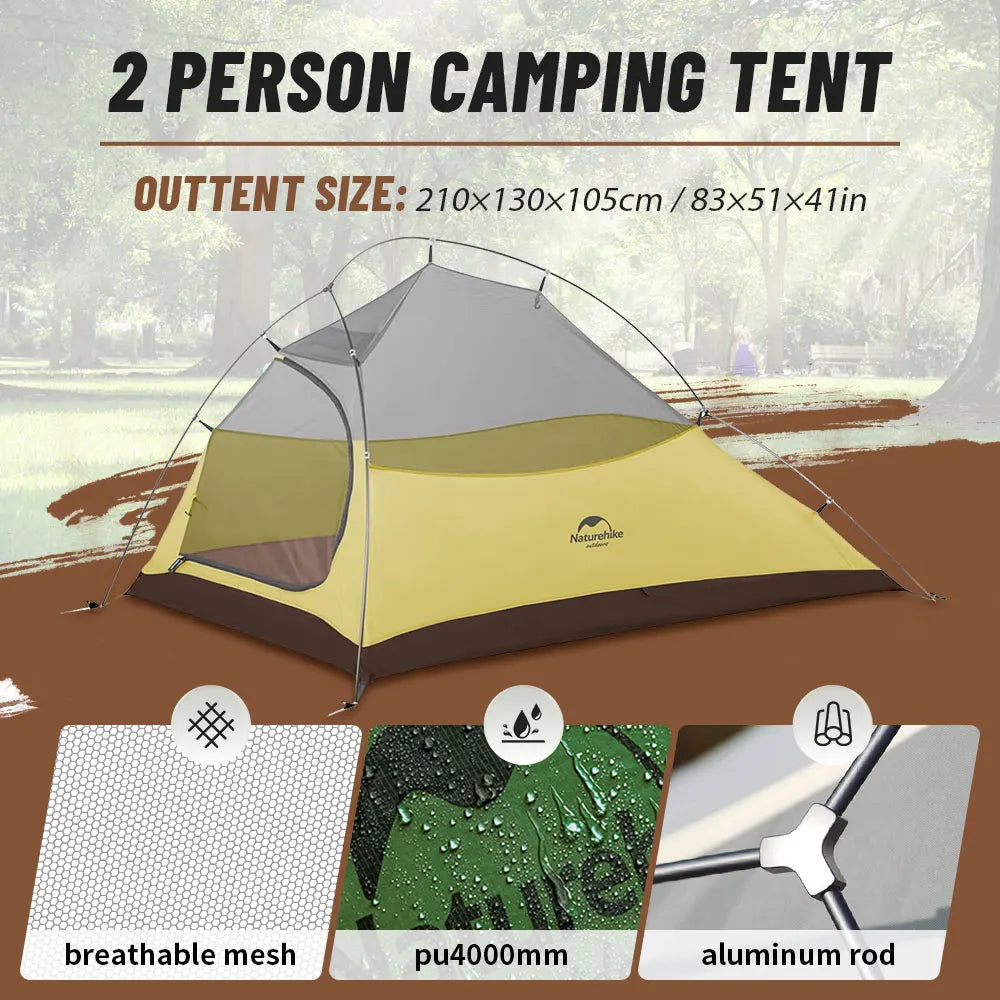 Naturehike Cloud Up 2 Ultralight 2 Person Camping Tent | 20D Waterproof