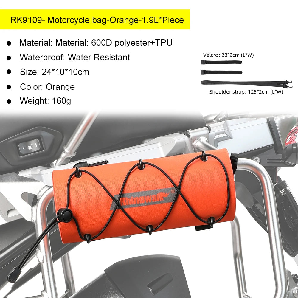 Motorcycle Frame Crash Bar Bag | Waterproof 1.9L Portable Saddlebag & Tool Kit