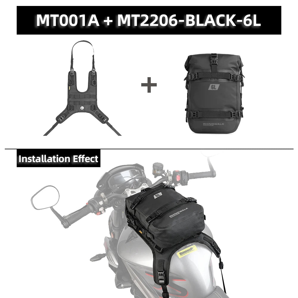 Rhinowalk Motorcycle Tank Bag | Waterproof 6L/8L/10L Front Bag & Backpack