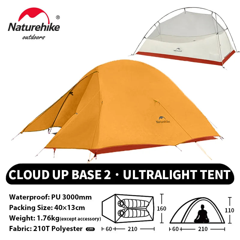 Naturehike Cloud Up 2 Ultralight 2 Person Camping Tent | 20D Waterproof