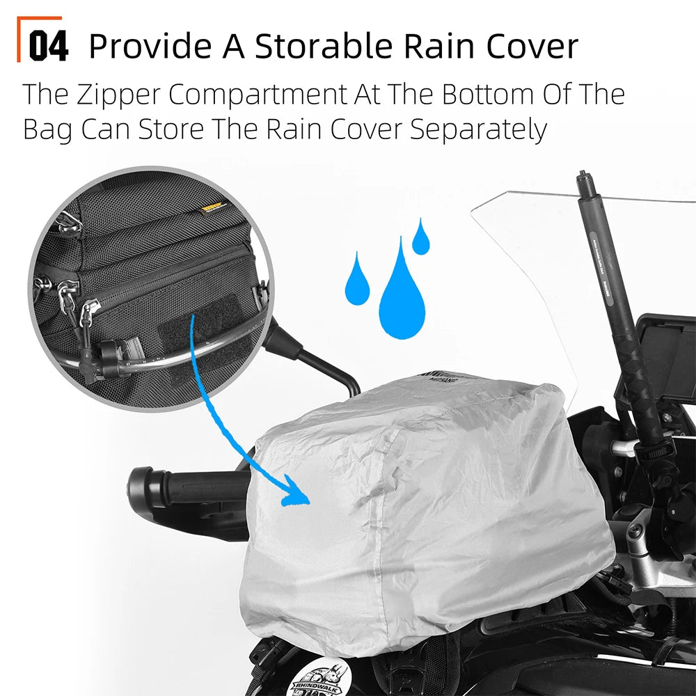 Motorcycle Tank Bag Backpack Set | 9L Multi-Compartment with 1.5L Water Bladder