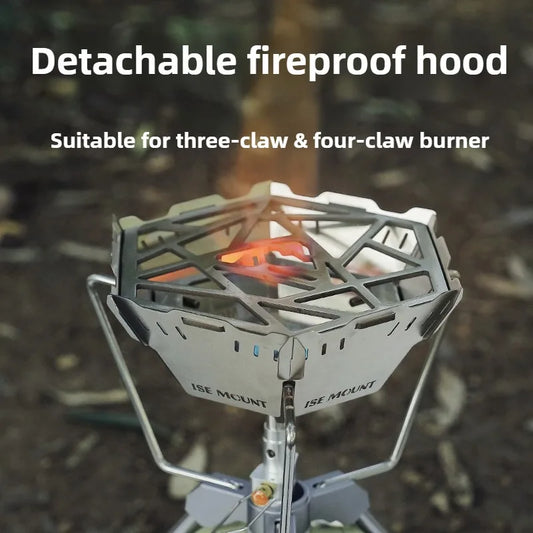 Stainless Steel Windshield | Removable Fire Energy-Saving Cover for Camping Furnace