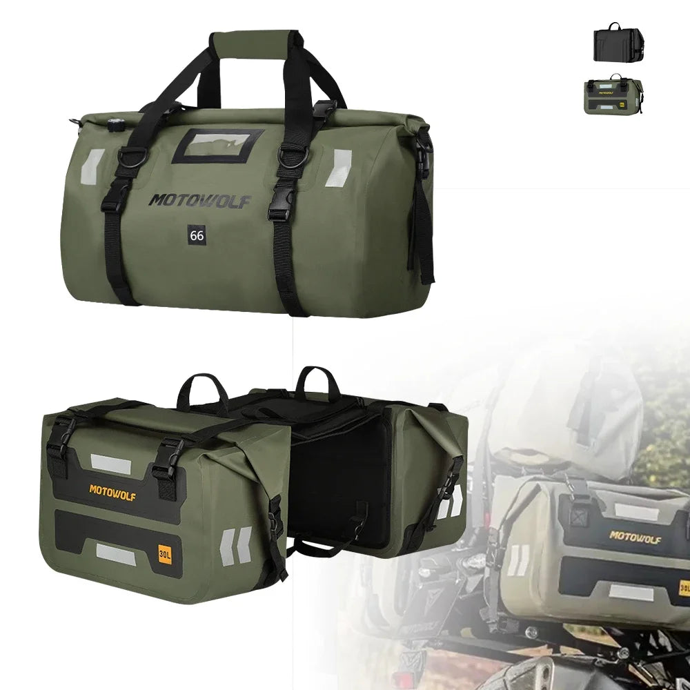 Universal Motorcycle Saddlebags | 40L 60L 66L Large Capacity Luggage
