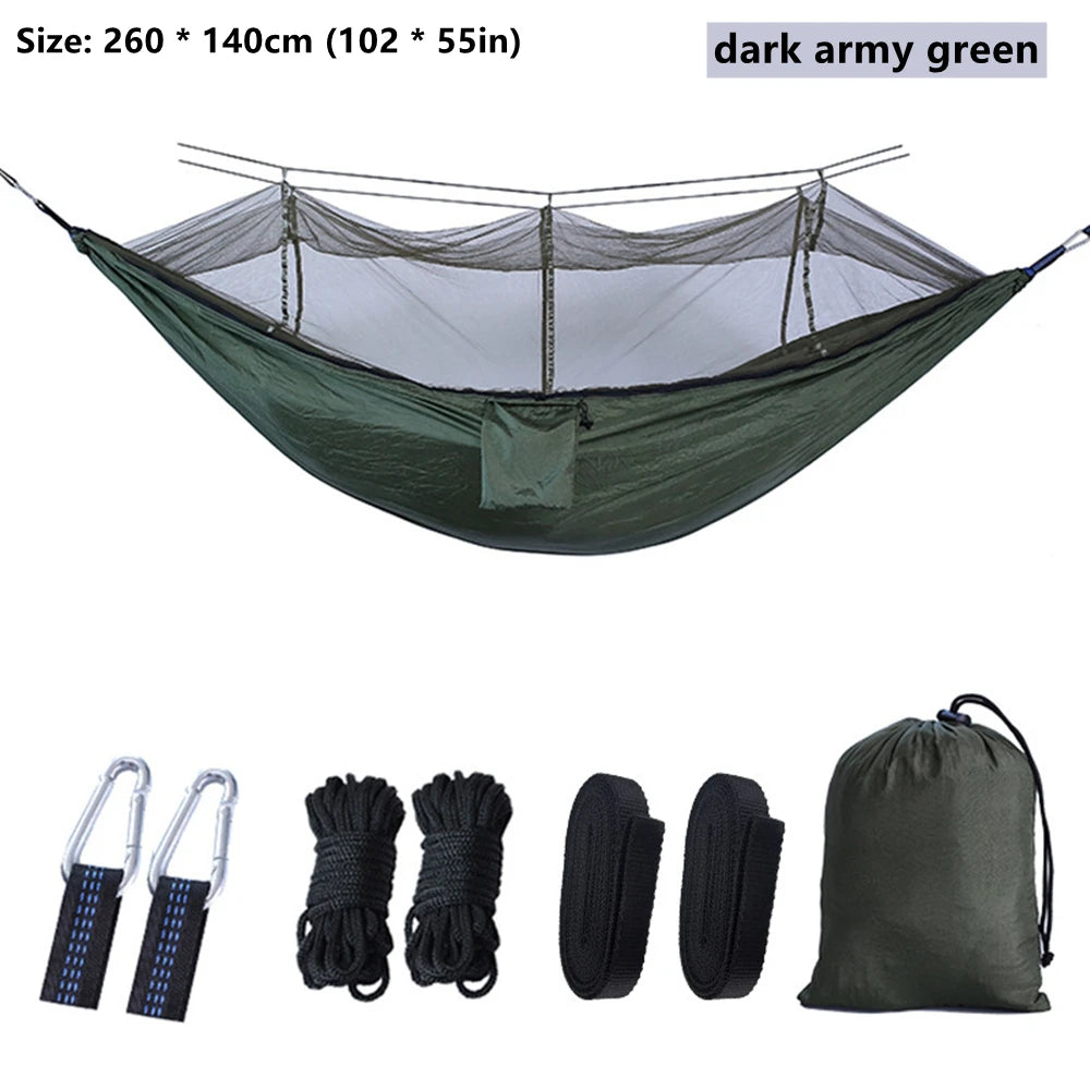 Portable Outdoor Double Hammock with Mosquito Net | Sleeping Hanging Hammock