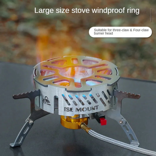Camping Stove Windproof Ring | Portable Stainless Steel Windblock (Large Size)