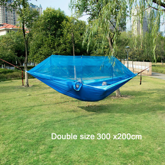 Portable Nylon Camping Hammock with Mosquito Net