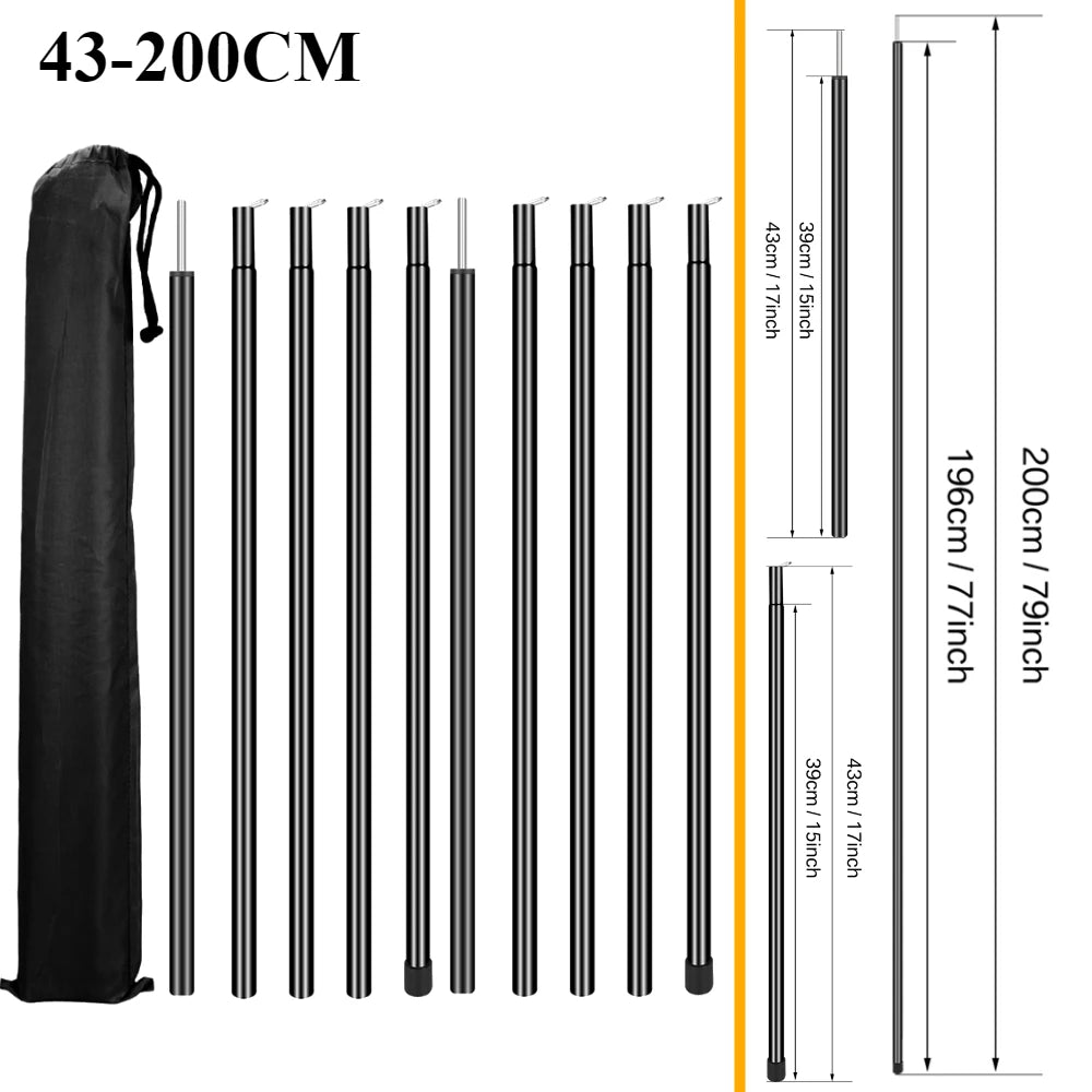 Adjustable Telescoping Steel Tent Poles | Galvanized Tarp & Shelter Rods