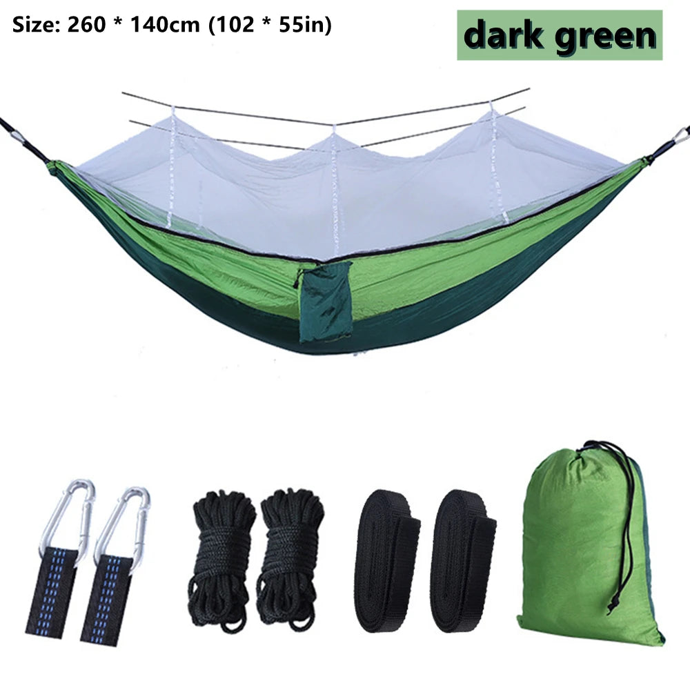 Portable Outdoor Double Hammock with Mosquito Net | Sleeping Hanging Hammock