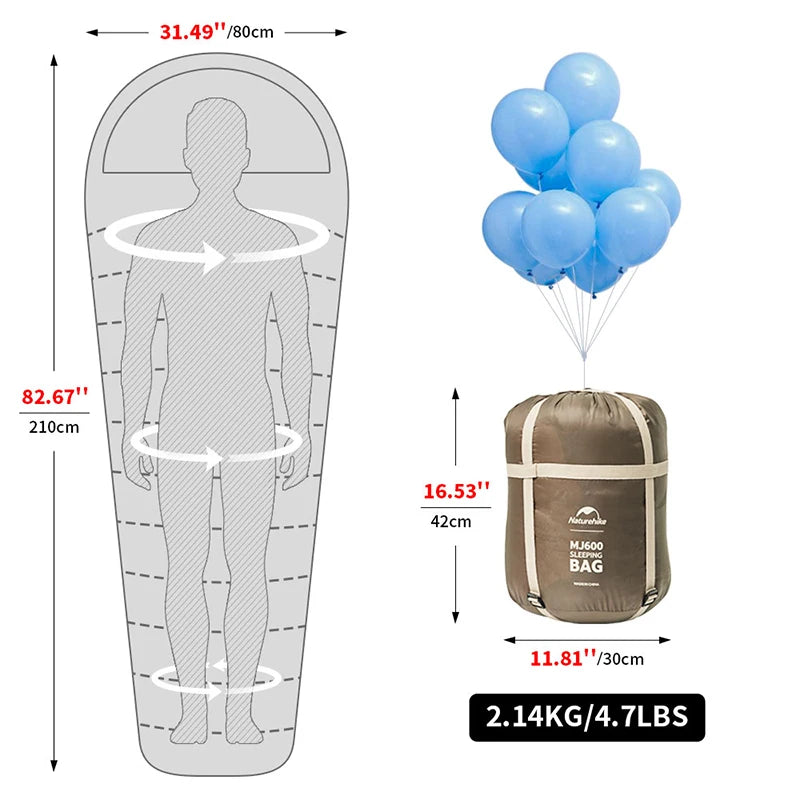 Mummy Sleeping Bag | Lightweight Cotton for Winter Camping