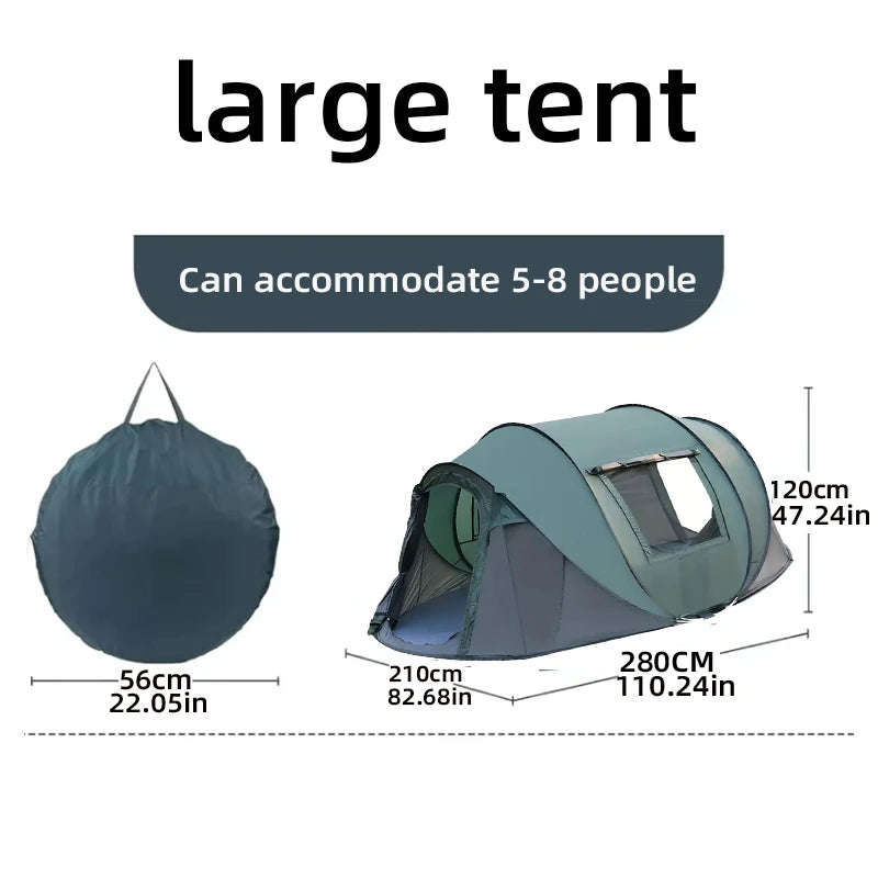 Pop-Up Tent | Waterproof Camping Tent for 5-8 Persons