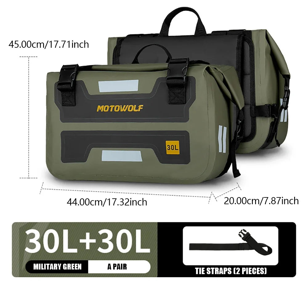 Universal Motorcycle Saddlebags | 40L 60L 66L Large Capacity Luggage