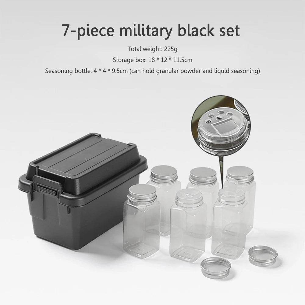 Portable Camping Seasoning Bottle Set | Sealing Oil Bottles & Storage Bag