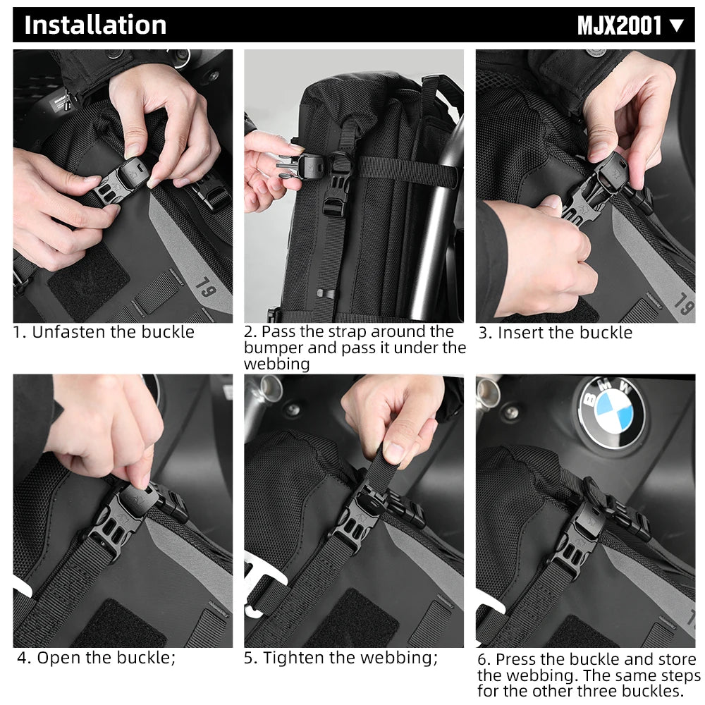 Waterproof 6L Motorcycle Bumper Bag | Side Frame Travel Luggage