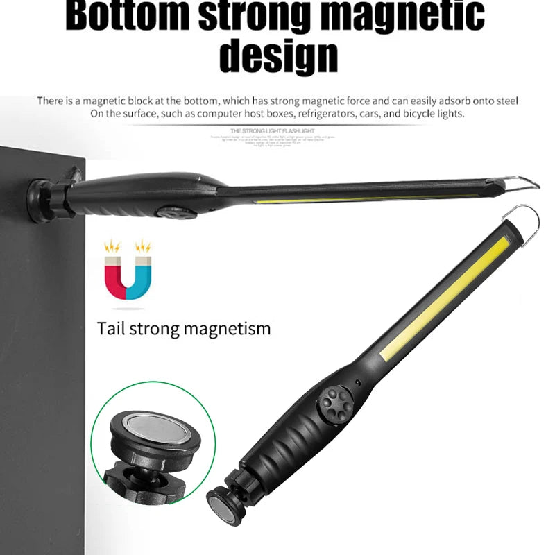 Portable COB Light | Magnetic LED Flashlight with Stepless Dimming