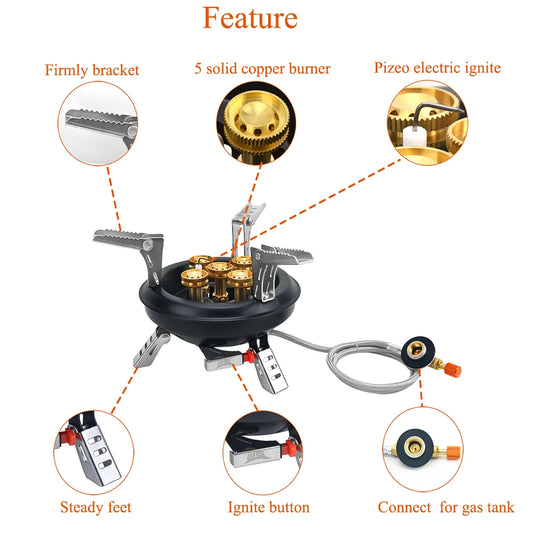 High Pressure Camping Gas Stove | Windproof Burner