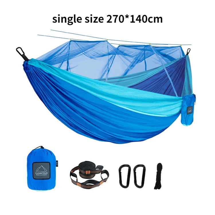 Portable Nylon Camping Hammock with Mosquito Net
