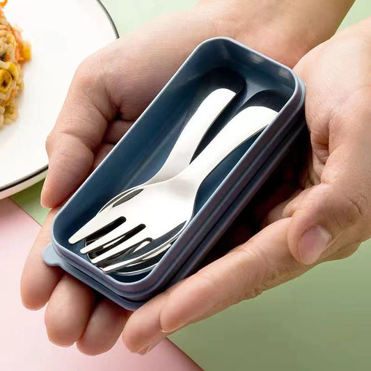 Mini Portable Stainless Steel Spoon Fork Set | Camping Cutlery