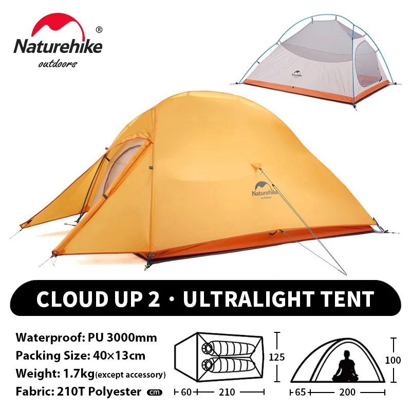Naturehike Cloud Up 2 Ultralight 2 Person Camping Tent | 20D Waterproof