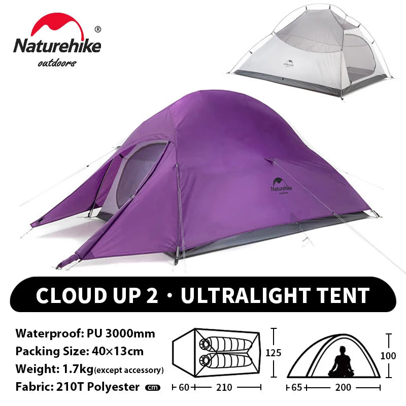 Naturehike Cloud Up 2 Ultralight 2 Person Camping Tent | 20D Waterproof