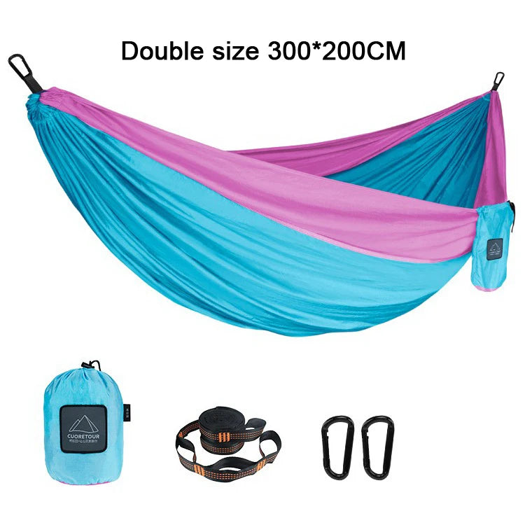 Portable Nylon Parachute Fabric Camping Hammock