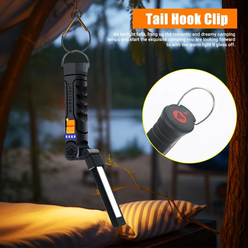 Multifunctional COB LED Flashlight | Portable Magnetic Work Light & Lantern