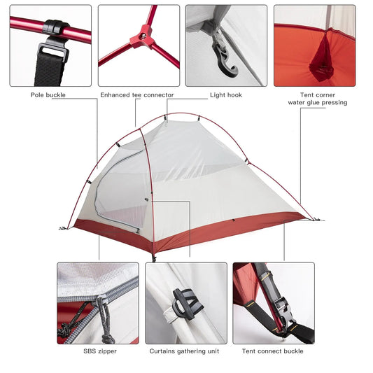 Ultralight 1-2 Person Camping Tent | 20D Waterproof Nylon