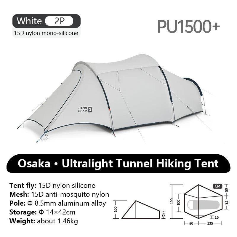 Camping Tunnel Tent | Ultralight 1-2 People 15D Waterproof Sun Shelter