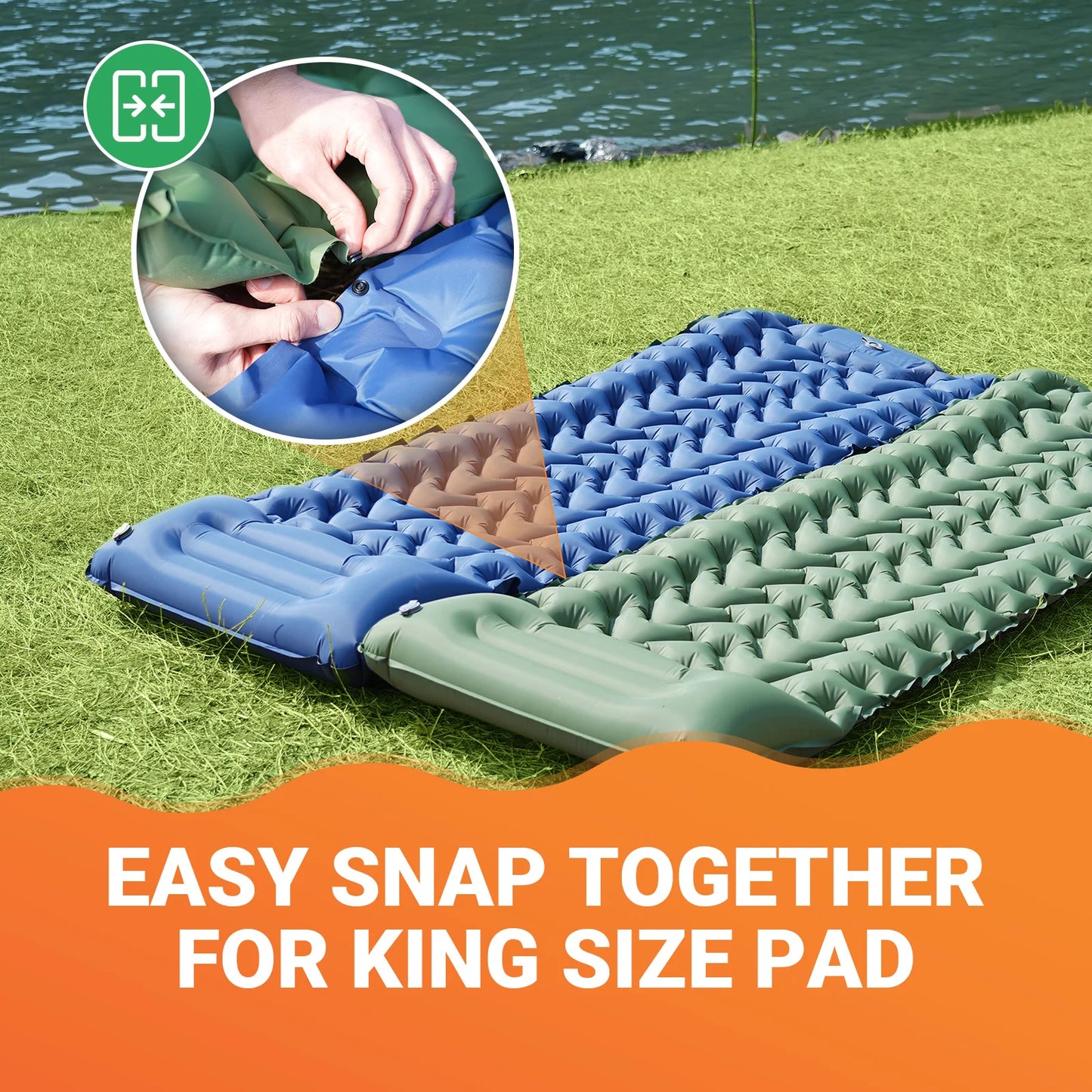 Self-Inflating Sleeping Pad | Ultralight Inflatable Mat with Built-in Foot Pump