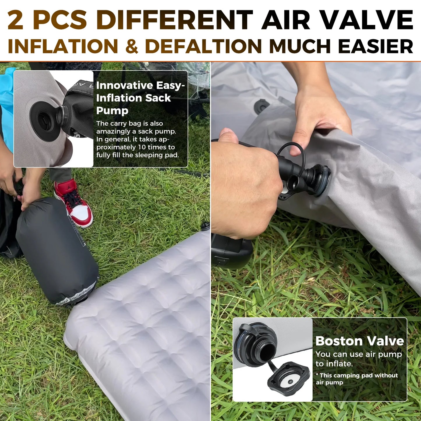 Inflatable Double Camping Mat | Portable Sleeping Bed Compact