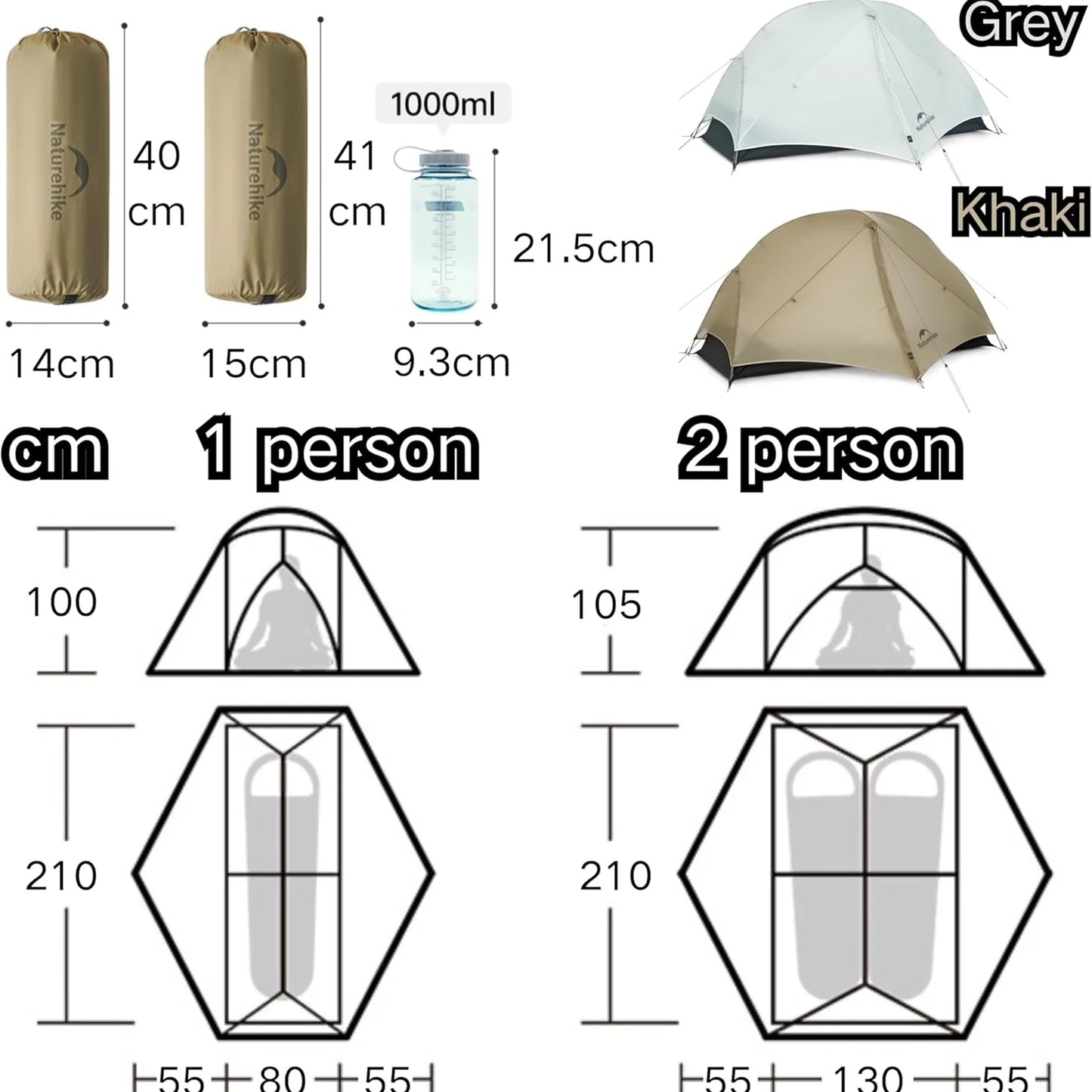 Mongar UL Ultralight 1-2 Person Camping Tent | 15D Waterproof