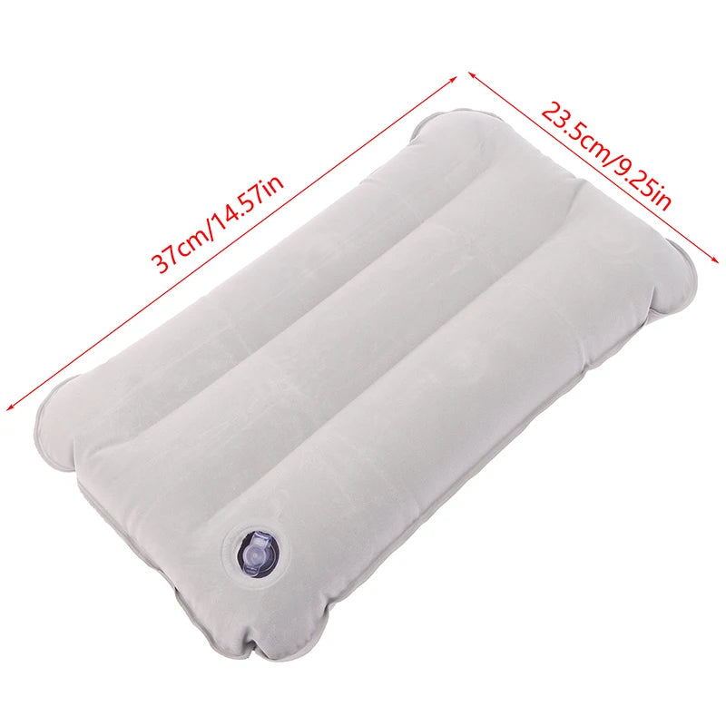 Portable Inflatable Flocking PVC Pillow | Travel Outdoor Head Rest