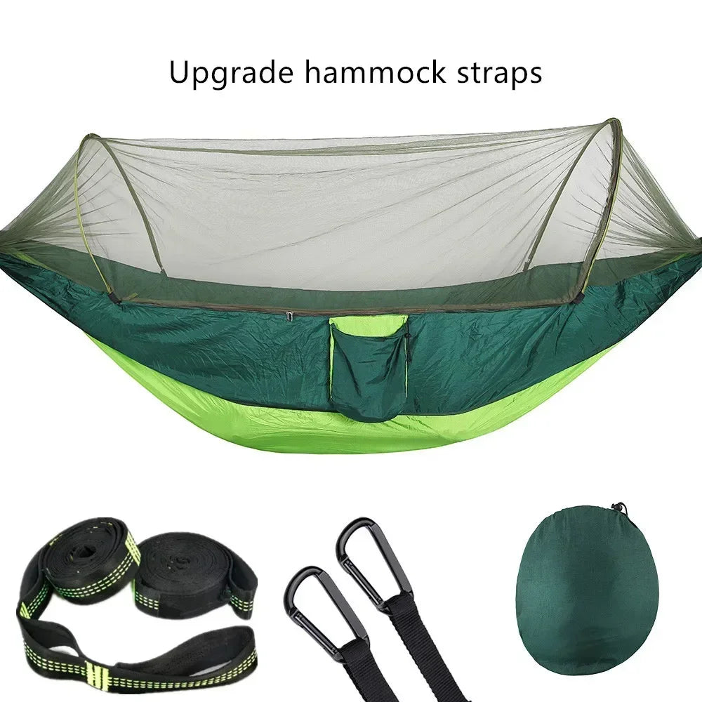 Pop-Up Portable Hammock with Mosquito Net | Lightweight Parachute Hammock