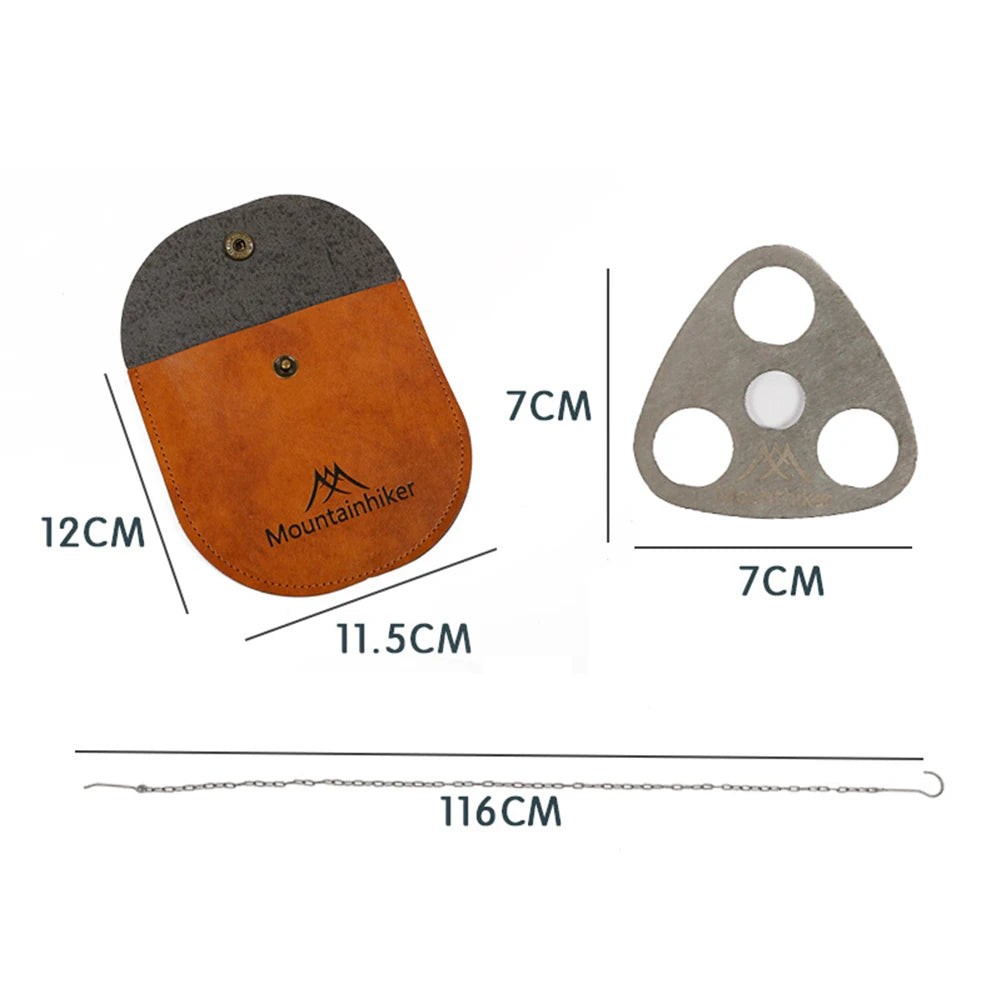 Camping Tripod Hanging Pot Bracket | BBQ Rack Hanger with Leather Storage Bag