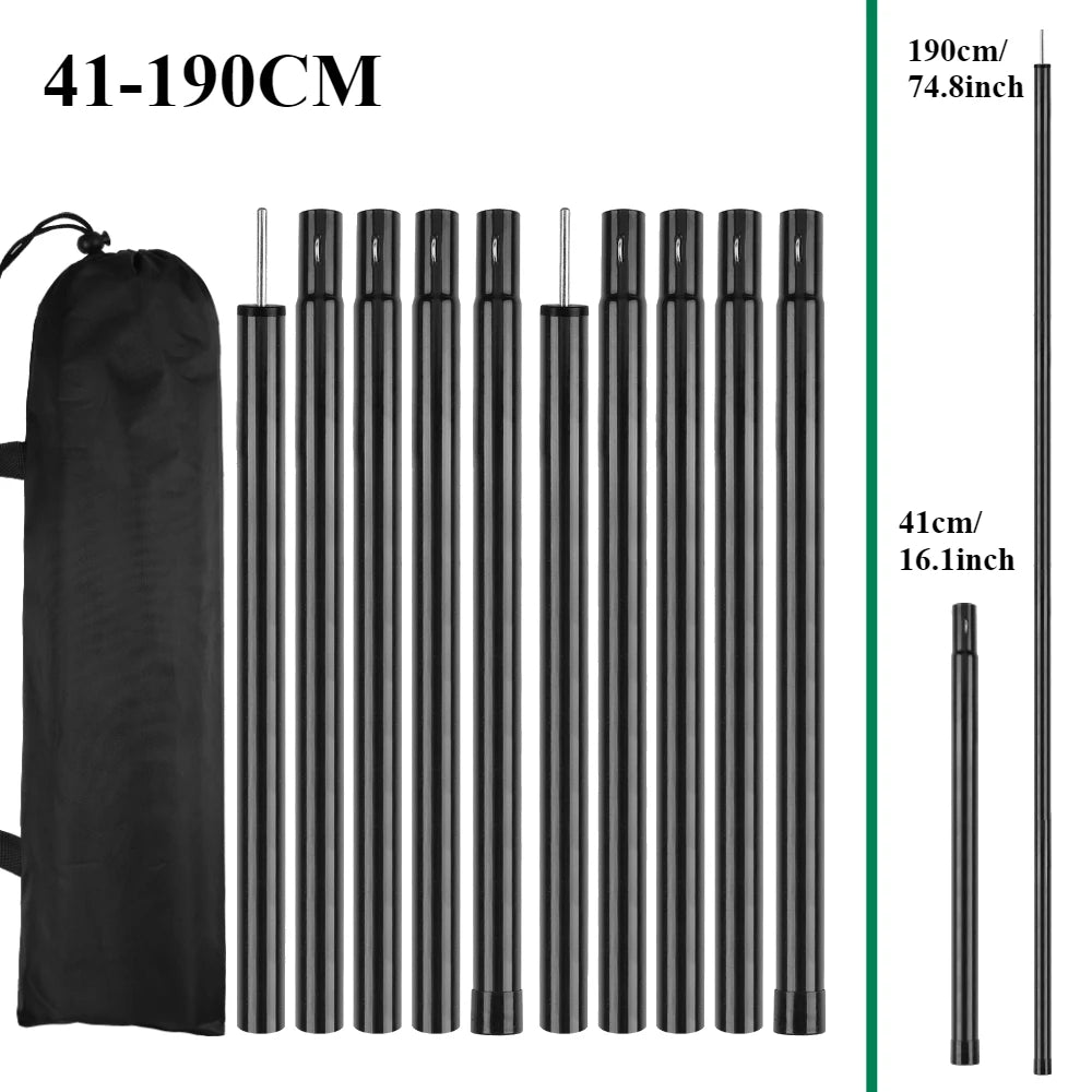 Adjustable Telescoping Steel Tent Poles | Galvanized Tarp & Shelter Rods