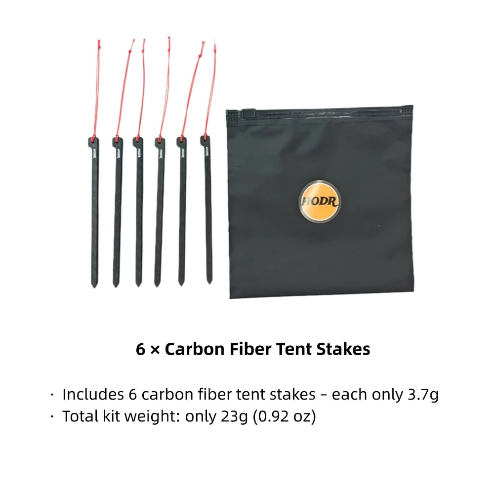Ultralight Carbon Fiber Tent Pegs | 12cm, 3.7g Camping Stakes
