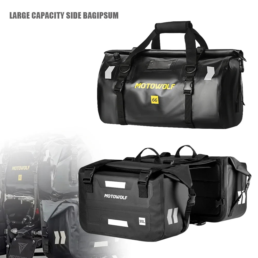 Universal Motorcycle Saddlebags | 40L 60L 66L Large Capacity Luggage