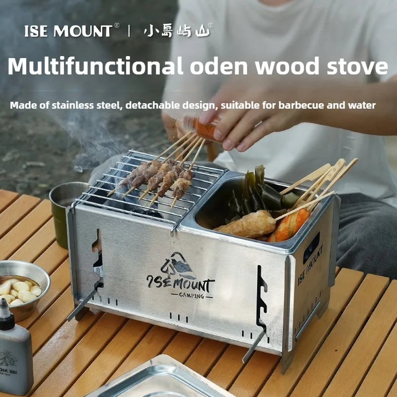 Outdoor Cooking Firewood Stove | Portable Multifunctional Stainless Steel BBQ Stove