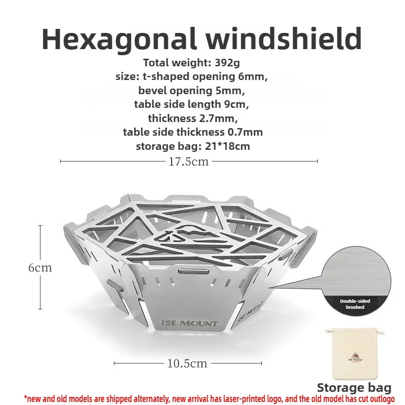 Stainless Steel Windshield | Removable Fire Energy-Saving Cover for Camping Furnace