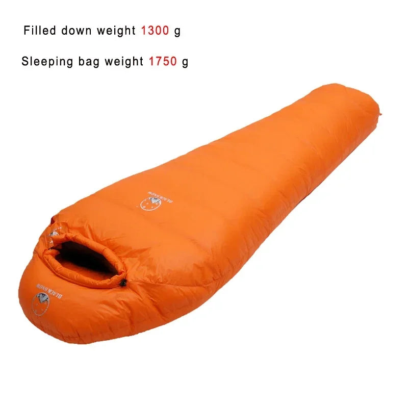 Very Warm White Goose Down Mummy Sleeping Bag | 4 Thickness Options
