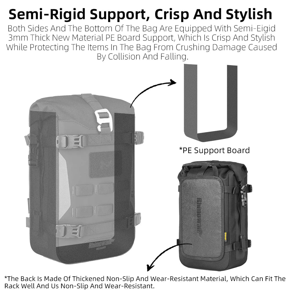 Waterproof 6L Motorcycle Bumper Bag | Side Frame Travel Luggage