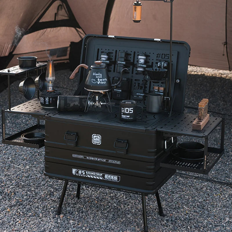 Multifunctional Modular Aluminum Camping Table & Storage Case