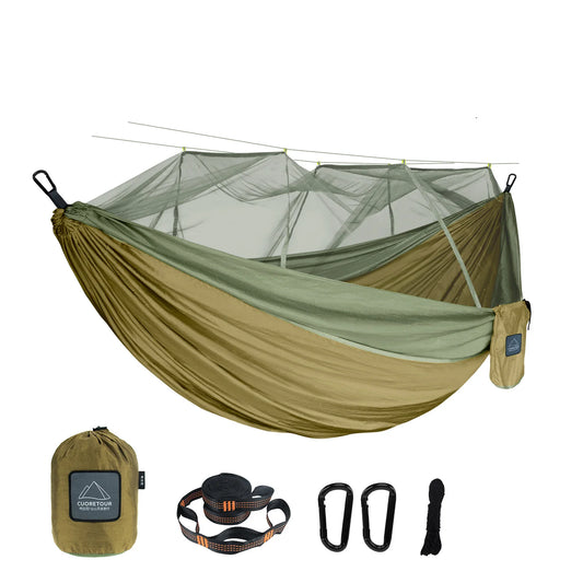 Portable Nylon Camping Hammock with Mosquito Net