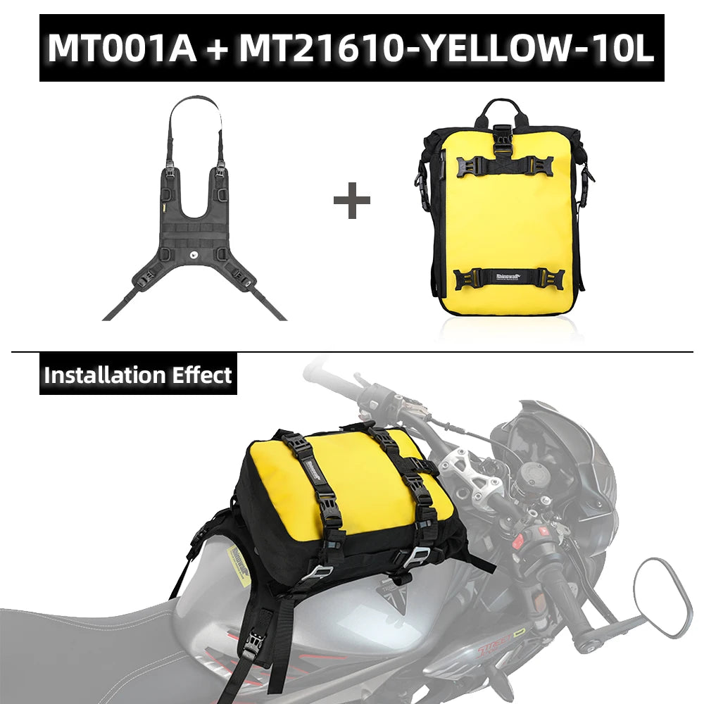 Rhinowalk Motorcycle Tank Bag | Waterproof 6L/8L/10L Front Bag & Backpack