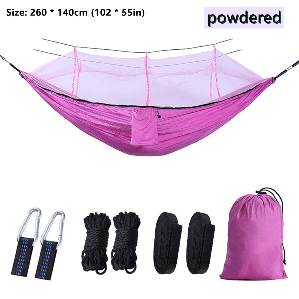 Portable Outdoor Double Hammock with Mosquito Net | Sleeping Hanging Hammock